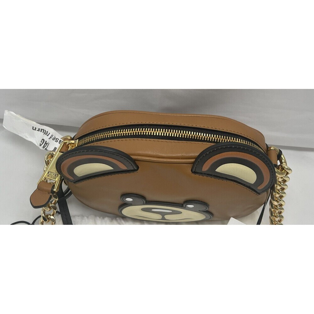 Moschino Teddy Bear Face Leather Shoulder Bag New - Picture 4 of 16